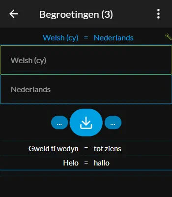 Screenshot automatische vertalingen